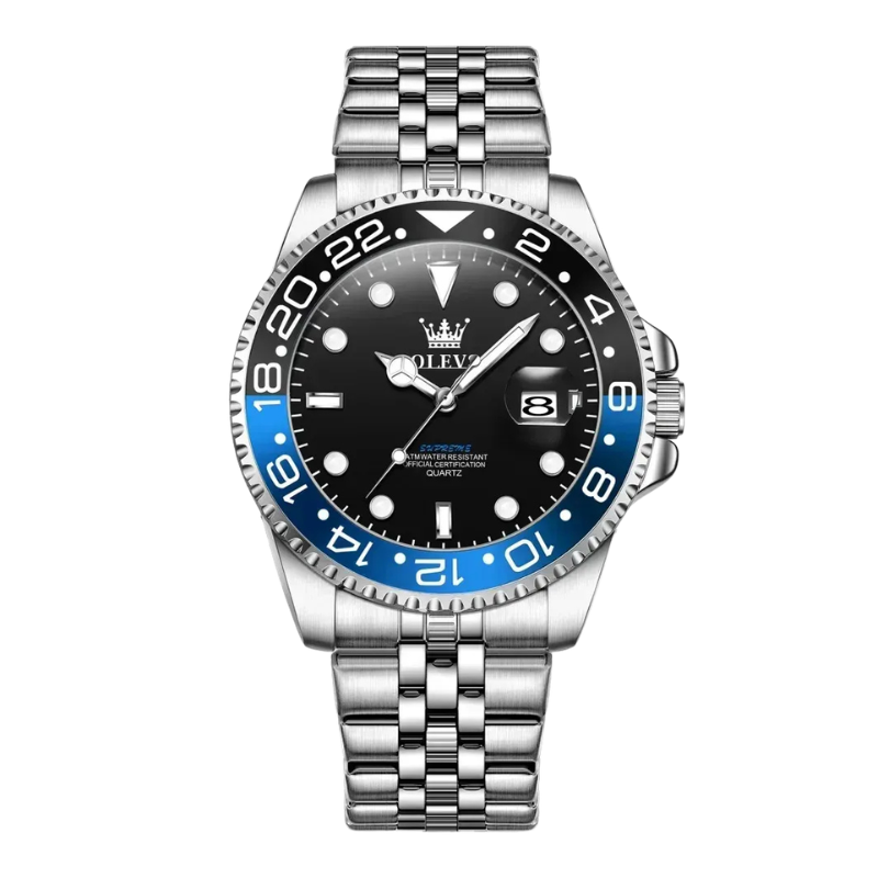 Mens Watch Jubilee Bracelet - Stainless Steel - GMT Pro - Date