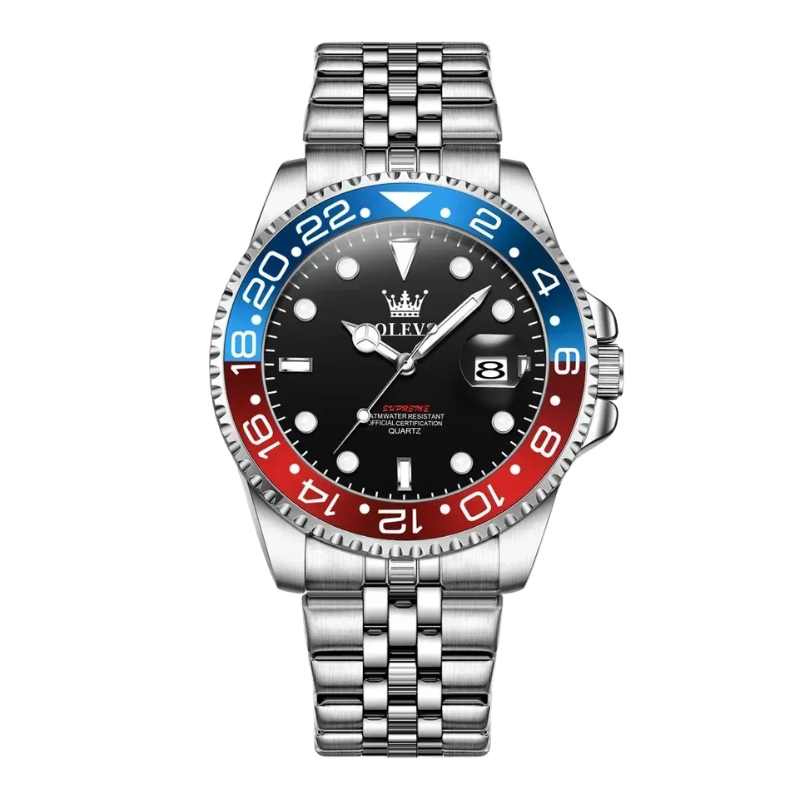 Mens Watch Jubilee Bracelet - Stainless Steel - GMT Pro - Date