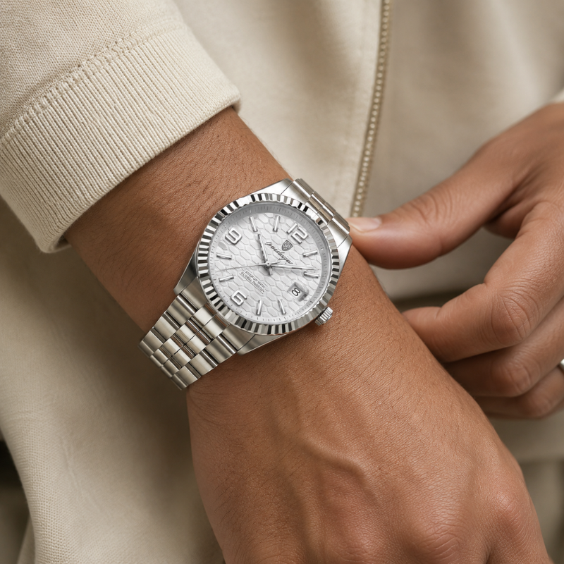 Mens Watch - Land-Rider - Fluted Bezel - Waterproof Luminous Date