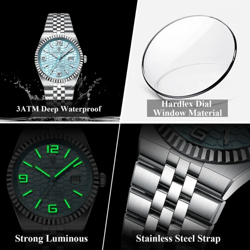 Mens Watch - Land-Rider - Fluted Bezel - Waterproof Luminous Date