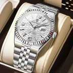 Mens Watch - Land-Rider - Fluted Bezel - Waterproof Luminous Date