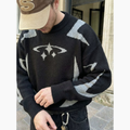 Oversize Knit Sweater Y2K - Circle Star