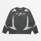 Oversize Knit Sweater Y2K - Circle Star