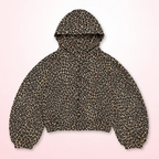 Oversized Cheetah Hoodie - Zip up