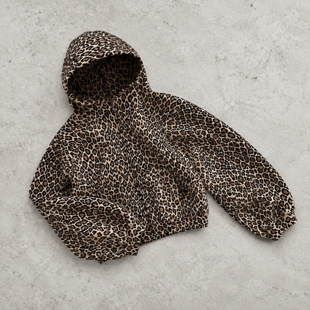 Oversized Cheetah Hoodie - Zip up