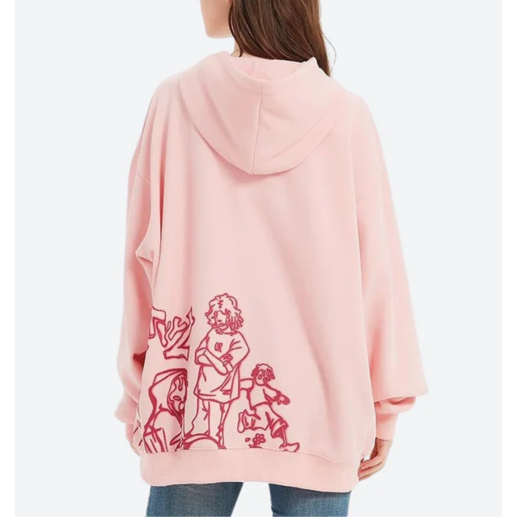Oversized Graphic Hoodie - Streetwear Pullover Sweatshirt-Tithesource-