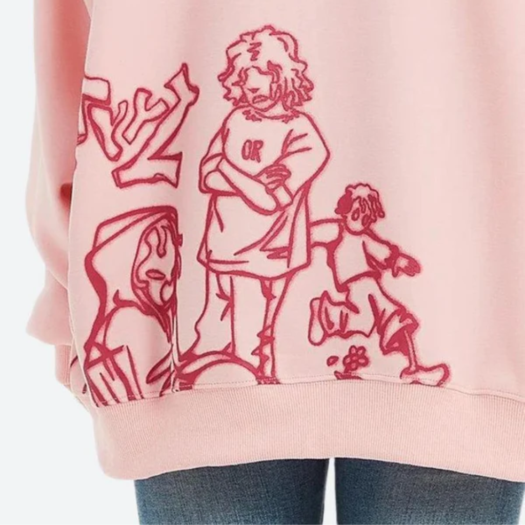 Oversized Graphic Hoodie - Streetwear Pullover Sweatshirt-Tithesource-