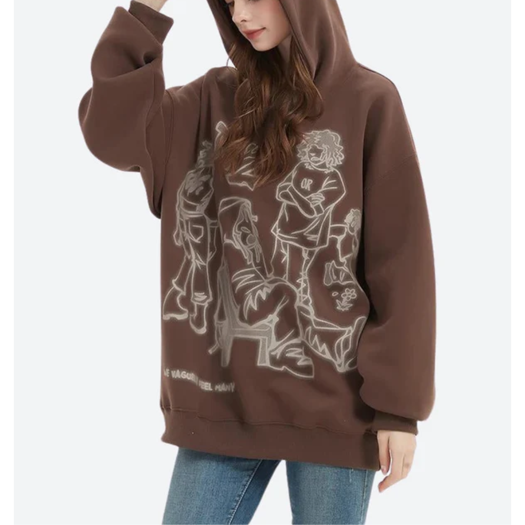 Oversized Graphic Hoodie - Streetwear Pullover Sweatshirt-Tithesource-