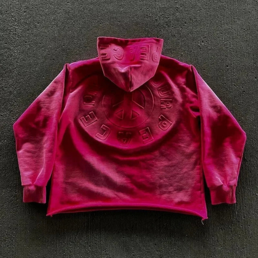 Oversized Hoodie Graphic Distressed Patch Letter Streetwear Y2K Sweatshirt