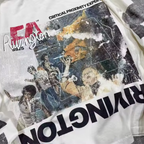 Oversized Long Sleeve Graphic Tee Cotton White Vintage Washed White Streetwear T Shirt