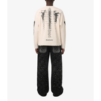 Oversized Long Sleeve Graphic Tee Mens Skeleton Skull Print Streetwear T Shirt