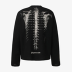 Oversized Long Sleeve Graphic Tee Mens Skeleton Skull Print Streetwear T Shirt
