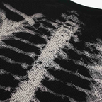 Oversized Long Sleeve Graphic Tee Mens Skeleton Skull Print Streetwear T Shirt