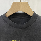 Oversized Long Sleeve Graphic Tee Vintage Washed Black Streetwear T Shirt