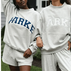 Oversized Varsity Sweatshirt Women Crewneck Streetwear