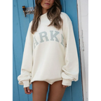 Oversized Varsity Sweatshirt Women Crewneck Streetwear