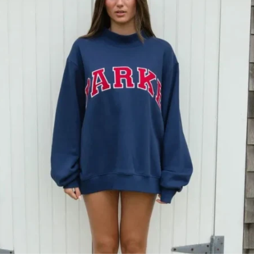 Oversized Varsity Sweatshirt Women Crewneck Streetwear