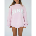 Oversized Varsity Sweatshirt Women Crewneck Streetwear
