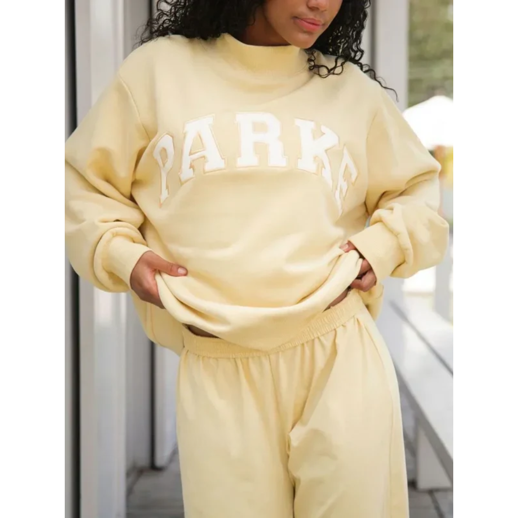 Oversized Varsity Sweatshirt Women Crewneck Streetwear
