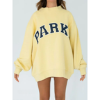Oversized Varsity Sweatshirt Women Crewneck Streetwear