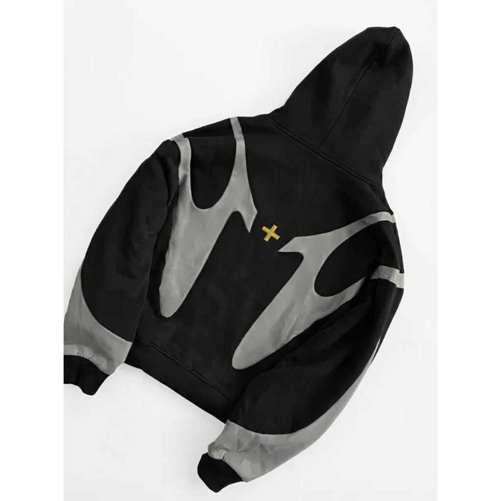 Oversized Zip Up Hoodie - Graphic Print Streetwear-Tithesource-