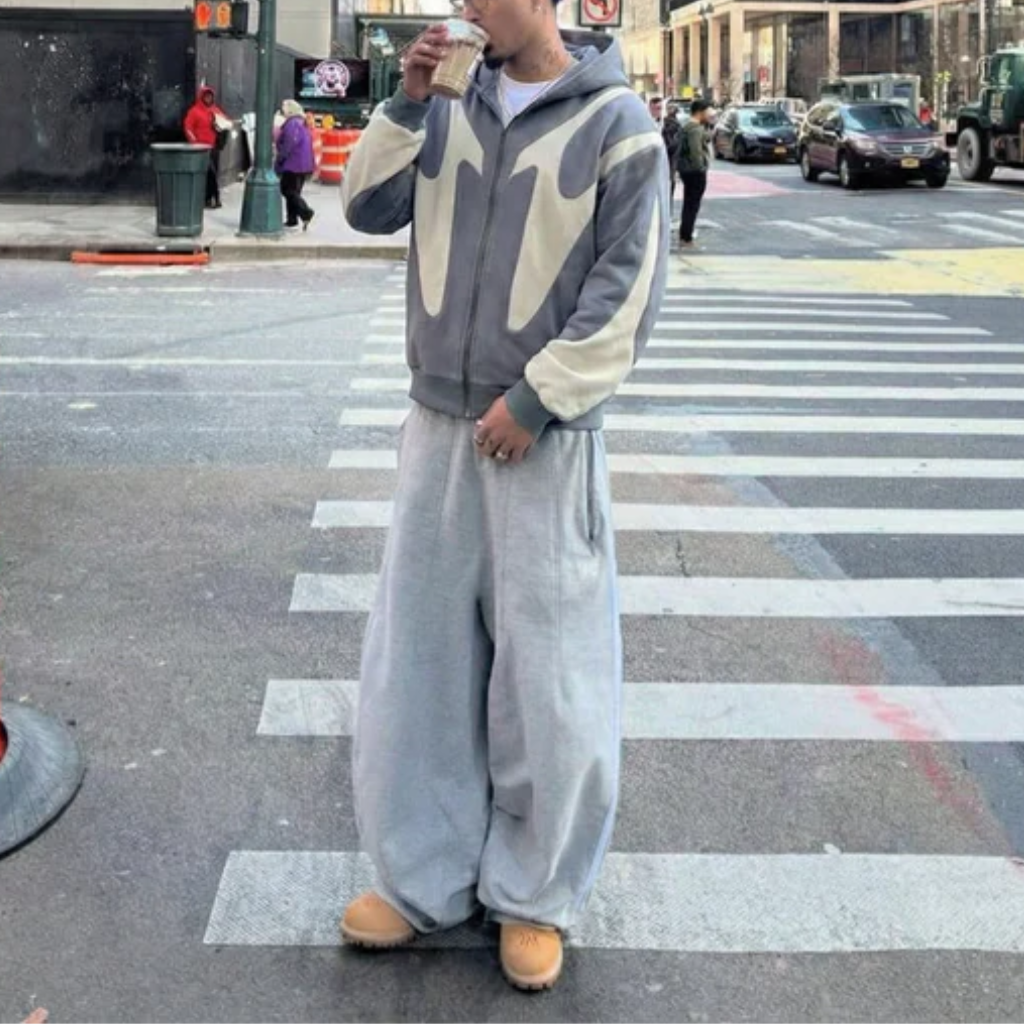 Oversized Zip Up Hoodie - Graphic Print Streetwear-Tithesource-