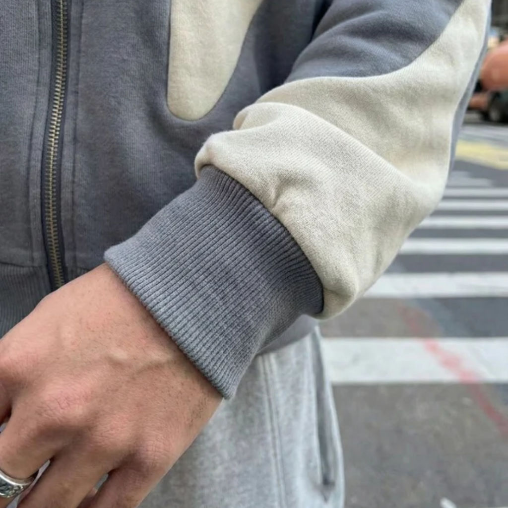 Oversized Zip Up Hoodie - Graphic Print Streetwear-Tithesource-