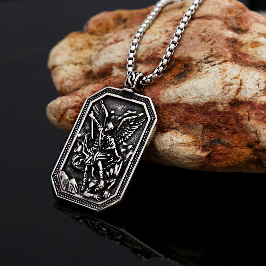 Pendant Necklace | St. Michael the Archangel Stainless Steel-Tithesource-