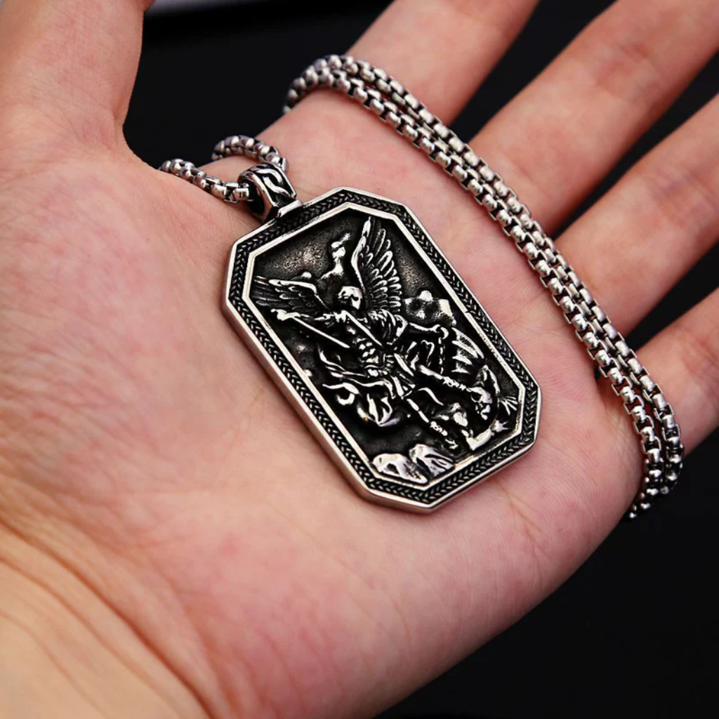 Pendant Necklace | St. Michael the Archangel Stainless Steel-Tithesource-