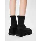 Platform Boots Women Chunky Goth Punk Black Y2K