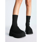 Platform Boots Women Chunky Goth Punk Black Y2K