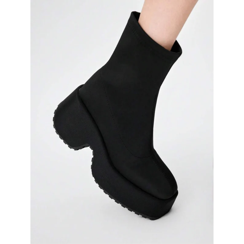 Platform Boots Women Chunky Goth Punk Black Y2K