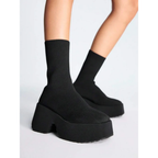 Platform Boots Women Chunky Goth Punk Black Y2K