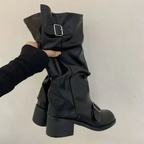 Platform Boots Women Knee High Chunky Goth Punk