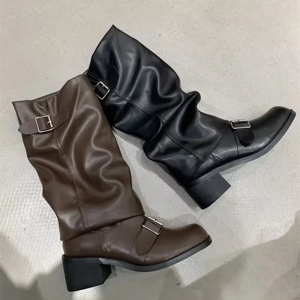 Platform Boots Women Knee High Chunky Goth Punk