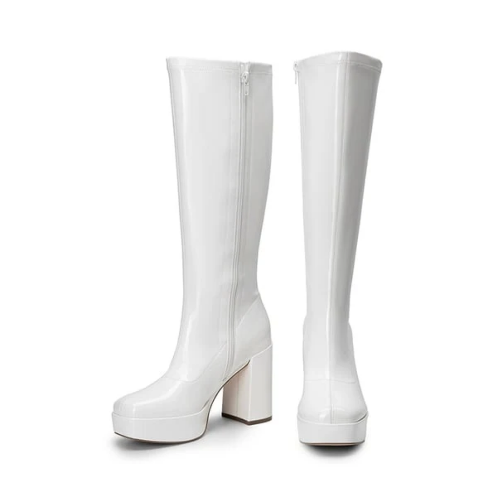 Platform Boots Women Knee High Chunky Y2K Goth