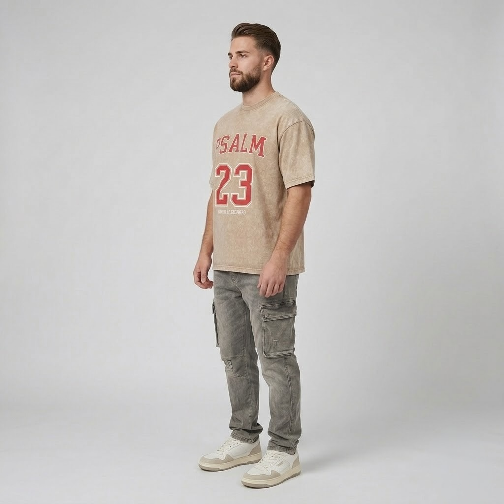 Psalm 23 Christian Washed T-Shirt-Tithesource-