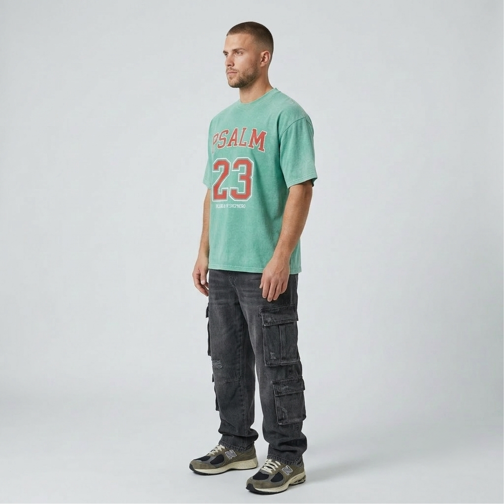 Psalm 23 Christian Washed T-Shirt-Tithesource-