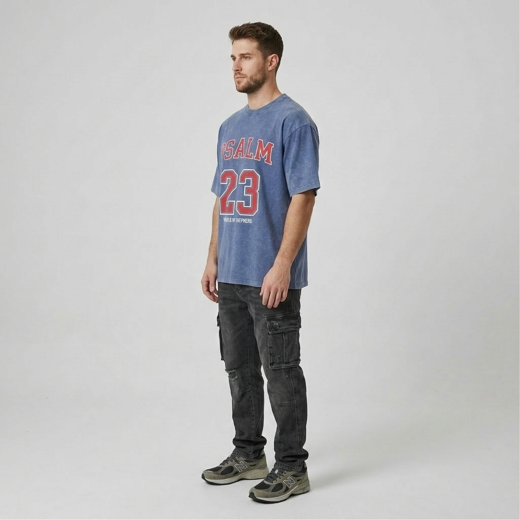 Psalm 23 Christian Washed T-Shirt-Tithesource-