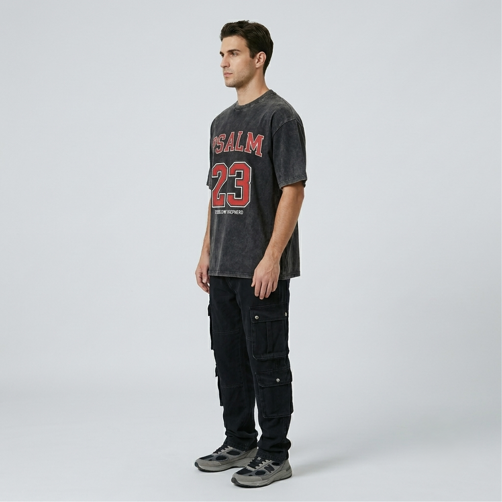 Psalm 23 Christian Washed T-Shirt-Tithesource-