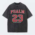 Psalm 23 Christian Washed T-Shirt-Tithesource-Black-S-