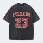 Psalm 23 Christian Washed T-Shirt-Tithesource-Black-S-