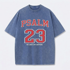 Psalm 23 Christian Washed T-Shirt-Tithesource-Blue-S-