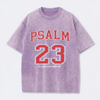 Psalm 23 Christian Washed T-Shirt-Tithesource-Purple-S-