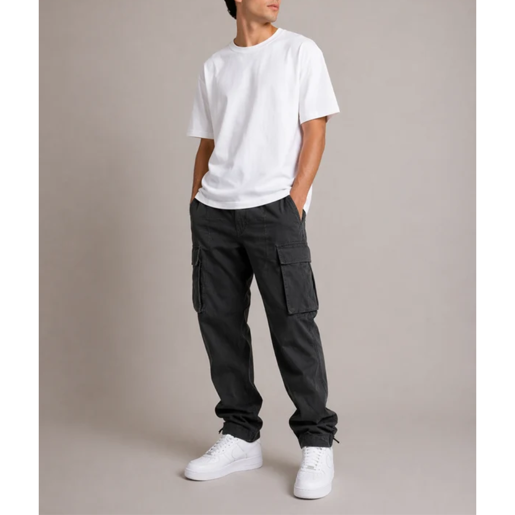Relaxed Fit Cargo Pants - Cuffed Hem