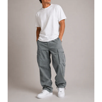 Relaxed Fit Cargo Pants - Cuffed Hem