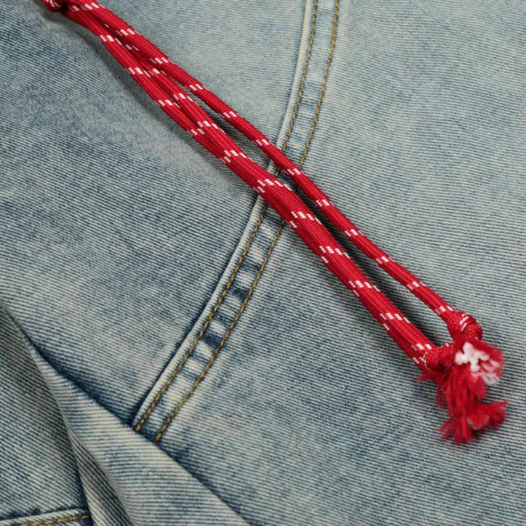 Retro Barrel Jeans - Patchwork Denim Blue and Black-Tithesource-