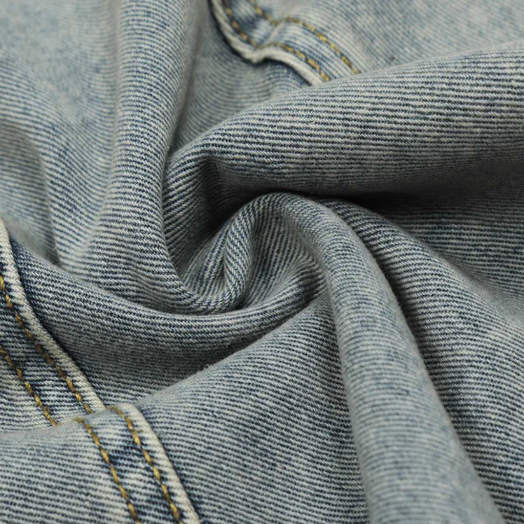 Retro Barrel Jeans - Patchwork Denim Blue and Black-Tithesource-