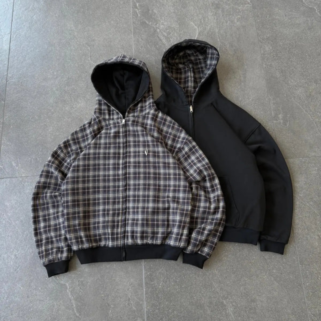 Reversible Zipper Hoodie - Loose fit