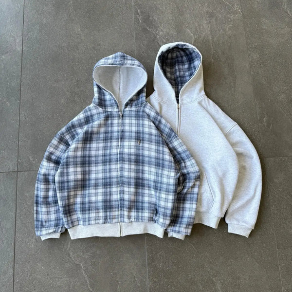 Reversible Zipper Hoodie - Loose fit